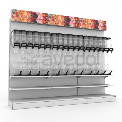 Estante mural com Dispensador Granel Estante mural com Dispensador Granel
