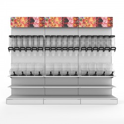 Estante mural com Dispensador Granel Estante mural com Dispensador Granel