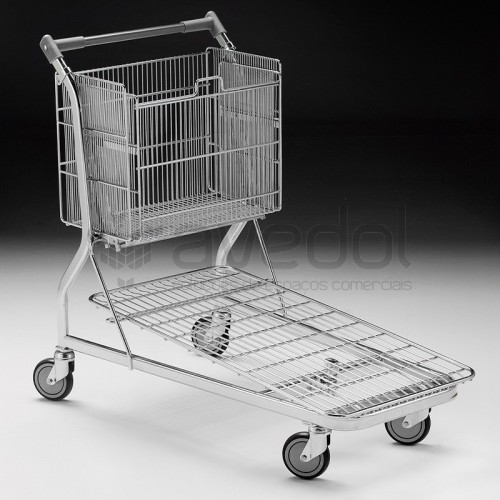Carrinho de Compras Arame com Cesta Regulável Carrinho de Compras Arame com Cesta Regulável
