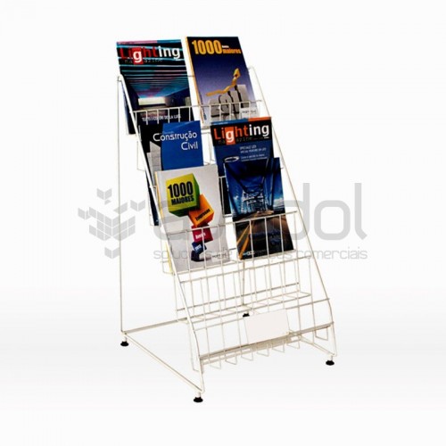 Expositor de Revistas com 6 Prateleiras