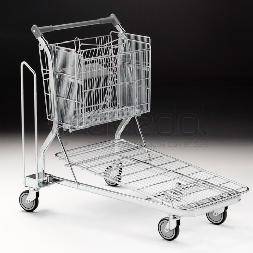 Carrinho de Compras Arame com Cesta Regulável Carrinho de Compras Arame com Cesta Regulável