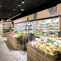 Expositor Caixas Fruta Imitação Madeira