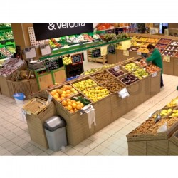 Expositor Caixas Fruta Imitação Madeira