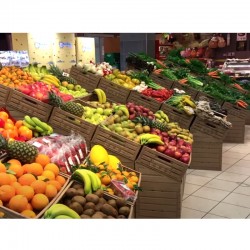 Expositor Caixas Fruta Imitação Madeira