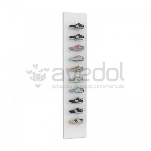 Painel com 10 Prateleiras Sapatos para fixar na parede de Lojas