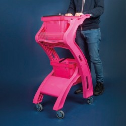 Carro de compras com 2 cestas Carro de compras com 2 cestas