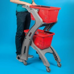 Carro de compras com 2 cestas Carro de compras com 2 cestas