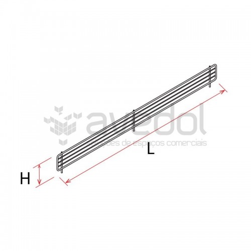 Frente de Arame H80 para Prateleira S25