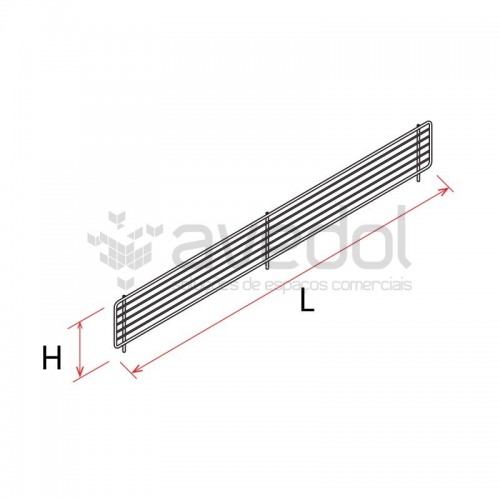 Frente de Arame H120 para Prateleira S25 Frente de Arame H120 para Prateleira S25