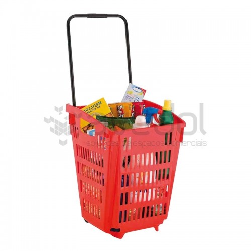 Cesto de compras com 2 rodas Cesto de compras com 2 rodas
