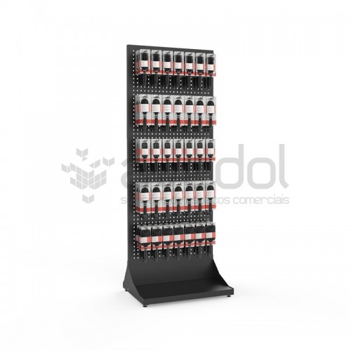 Expositor Com Painel Perfurado Para Lojas Cor Preto RAL9005 Dimens o Rd expositor-com-painel-perfurado-para-lojas-cor-preto-ral9005-dimens-o-rd