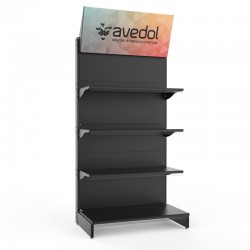 Pala superior para estante de loja