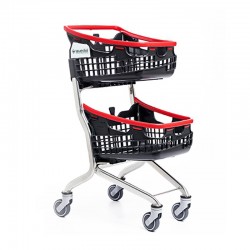 Carrinho de compras com cestos